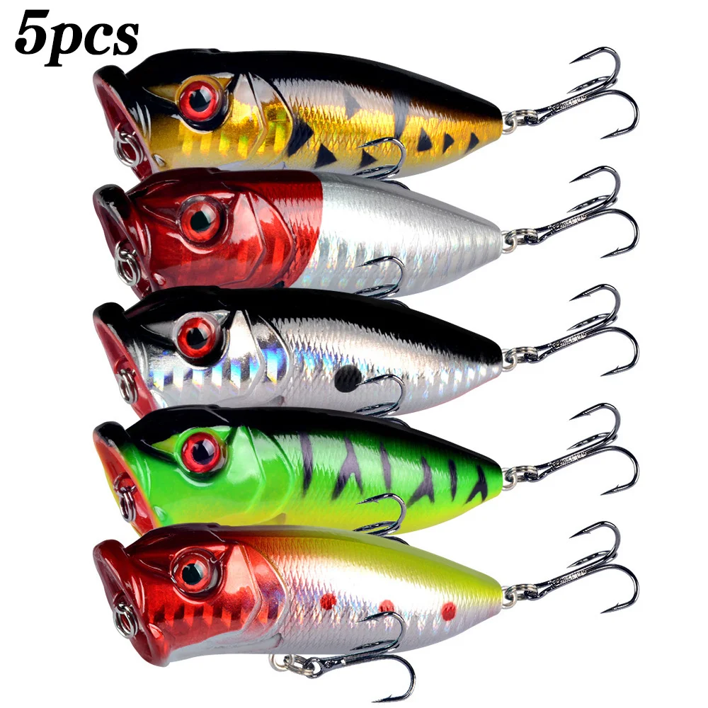 Fishing Lure Crankbait - 5 шт., рыболовные приманки-попперы, 3d приманка