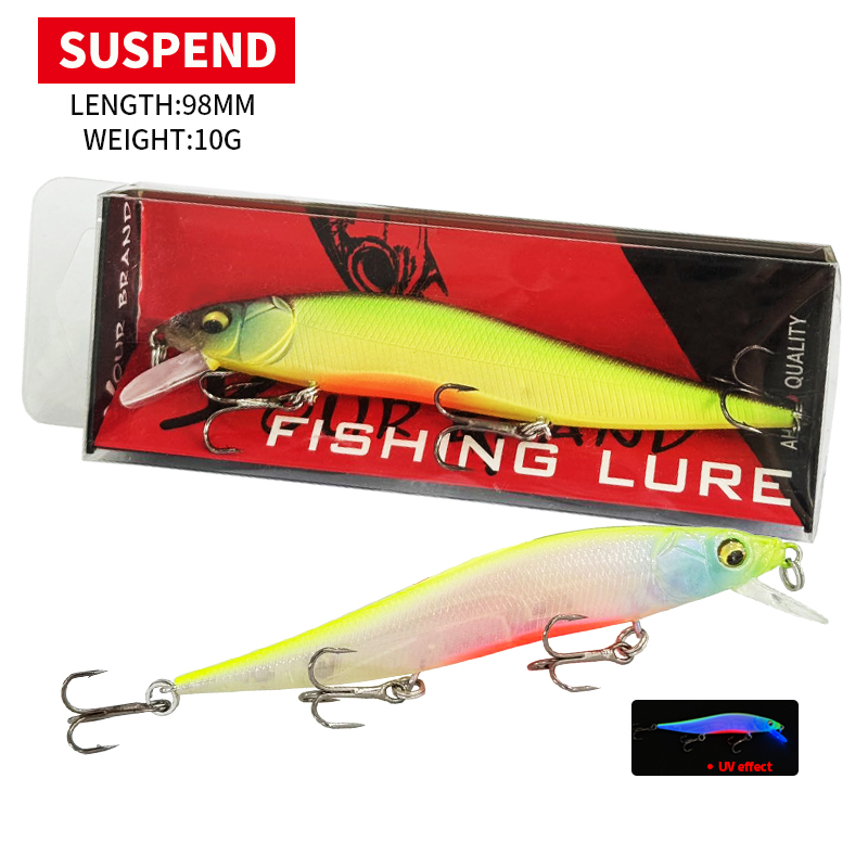 Fishing Lure Jerkbait - Воблер-минноу AURORA 98SP, 98 мм, 10