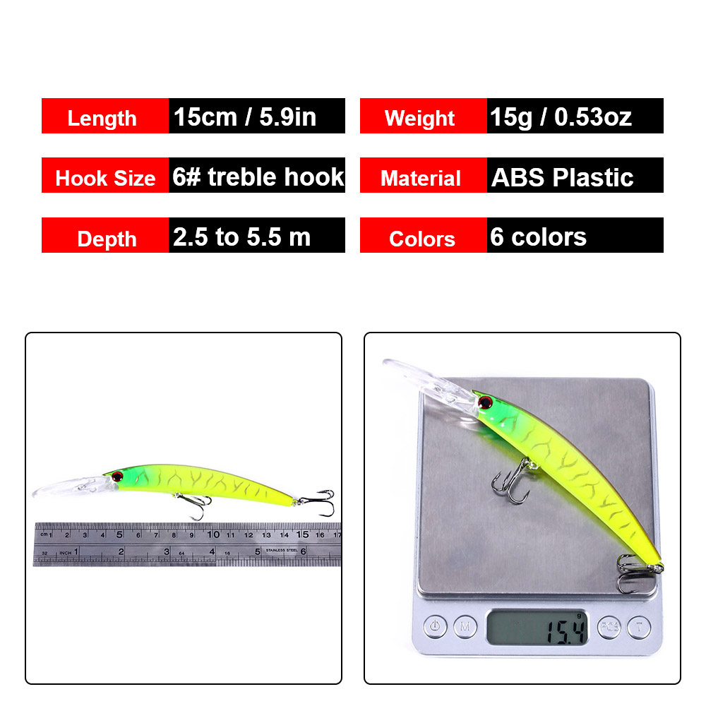 1 шт., 15 см, 15 г, джеркбейт  – обзор и цена Fishing Lure Crankbait