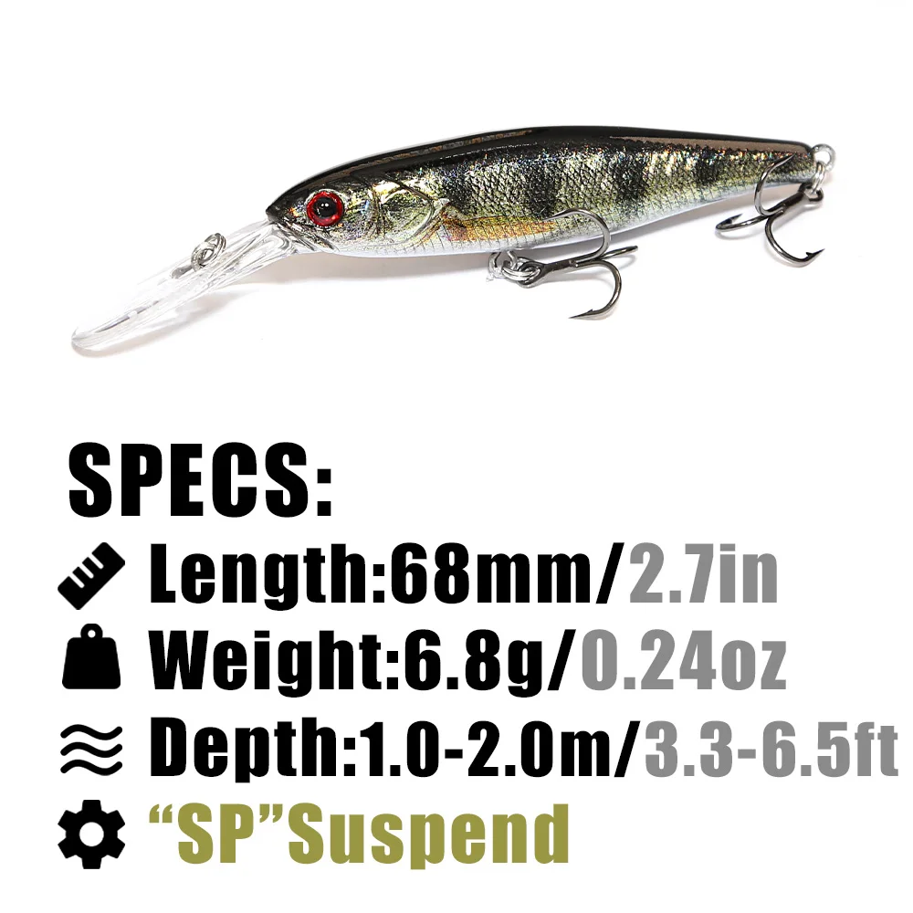 B & U 68 мм 3D печать Shad под – обзор и цена Fishing Lure Jerkbait